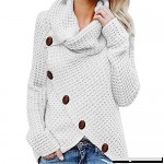HULKAY Women's Tops Sale Long Sleeve Irregular Pile Collar Tee-Shirt Stylish Casual Cardigan Knitted Blouse White 2 B07JFJS9YC
